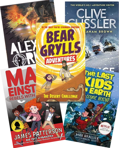 Collection of Action & Adventure Genre books featuring thrilling plots and exciting characters