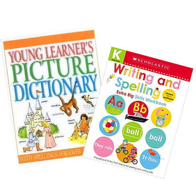 Children Education Books featuring Young Learner's Picture Dictionary and Writing and Spelling workbook