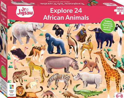 24 African Animal 100 Pieces Junior Jigsaw Box Set - Readers Warehouse