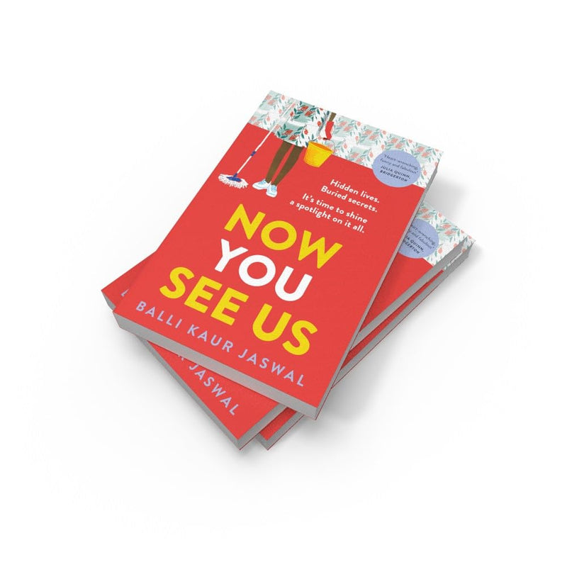 Now You See Us with bright red cover and cleaning tools illustration
