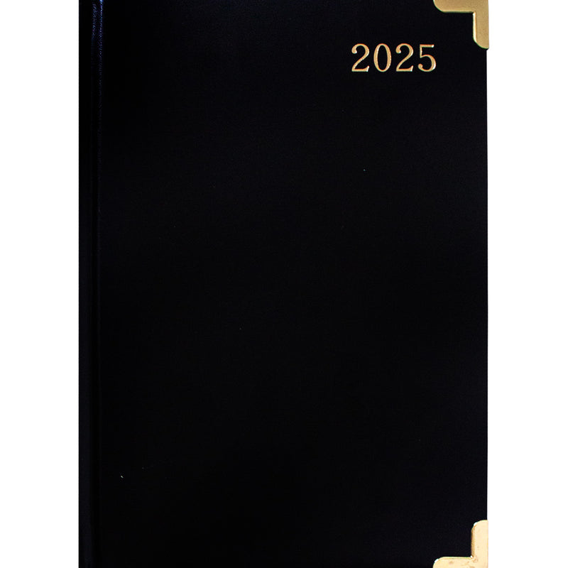 Black With Gold Corners A5 Executive 2023  Diary | Readers Warehouse