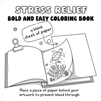 Stress Relief  : Bold and Easy Coloring Book