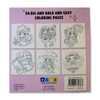 Cute Girl: Bold and Easy Coloring Book