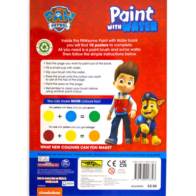 Paw Patrol : Paint with Water Poster Book