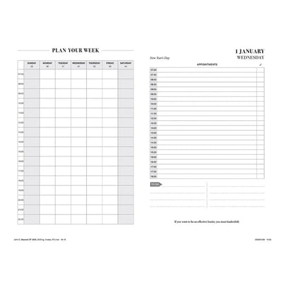 Daily Planner 2025 John Maxwell Black and Taupe With Zip