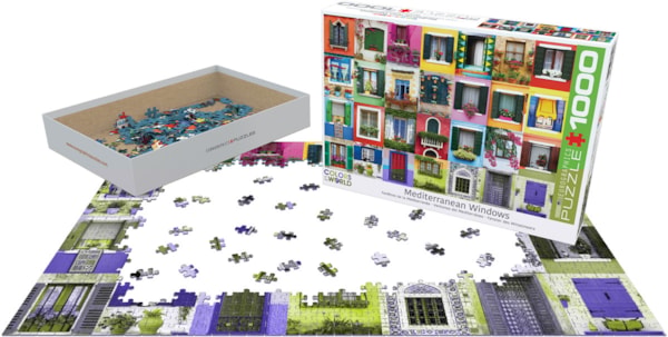 Mediterranean Windows 1000 Piece Puzzle Box Set - Readers Warehouse