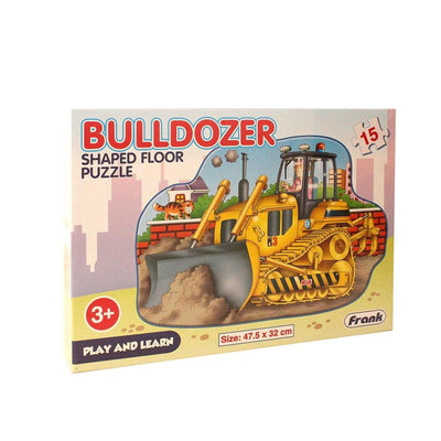 Bulldozer Shape - 15 Piece Floor Puzzle - Readers Warehouse