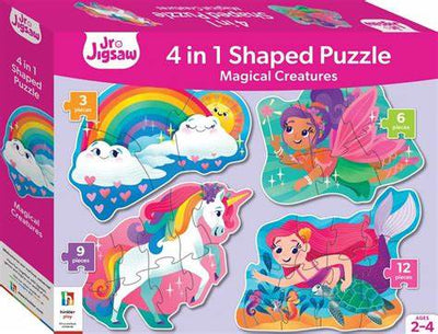 Junior 4In1 Shaped Magical Creatures Puzzle Box - Readers Warehouse