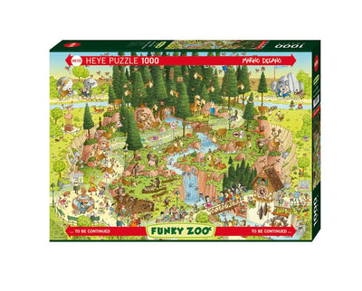 Marino Degano Funky Zoo Black Forest Habitat - 1000 Piece Puzzle - Readers Warehouse