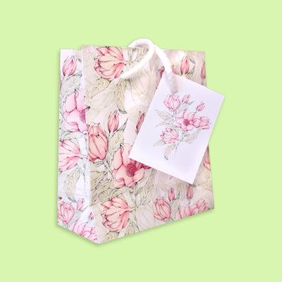 Pink Camelia Small Gift Bag - Readers Warehouse
