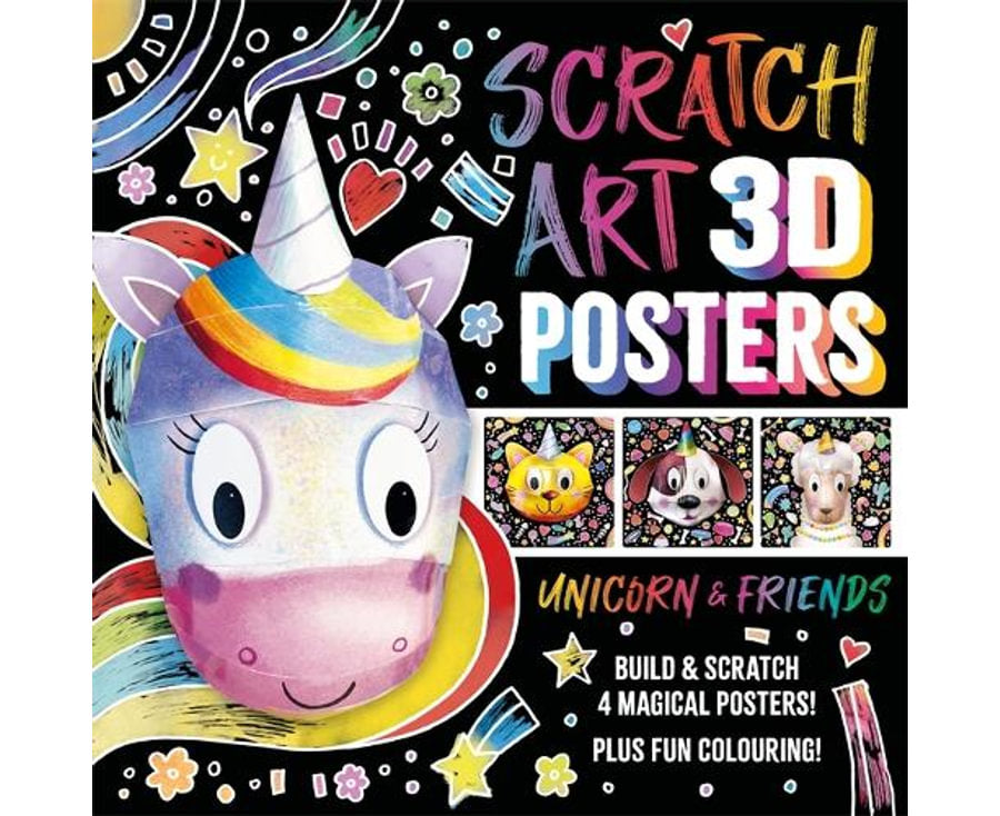Scratch Art 3D Posters: Unicorn & Friends | Readers Warehouse