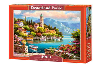 Village Clock Tower 2000 Piece Puzzle Box Set - Readers Warehouse