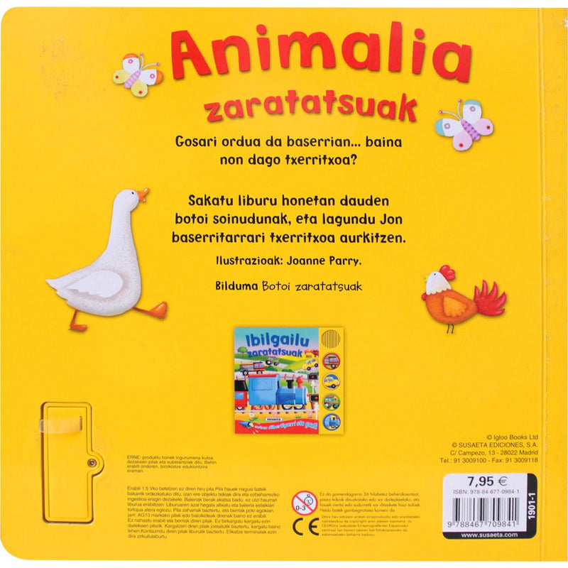 Animalia zaratatsuak Sound Book (Spanish) - Readers Warehouse