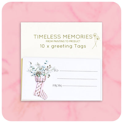 Christmas Stocking 10 Greeting Tag Pack - Readers Warehouse