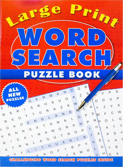 Large Print Red Word Search Puzzle Book - Readers Warehouse
